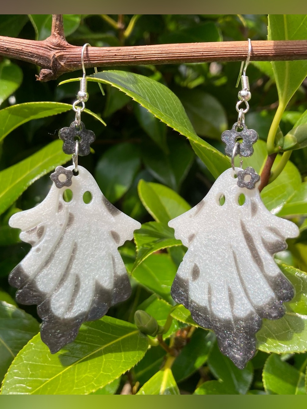 Ghost Earrings Classic Black and White